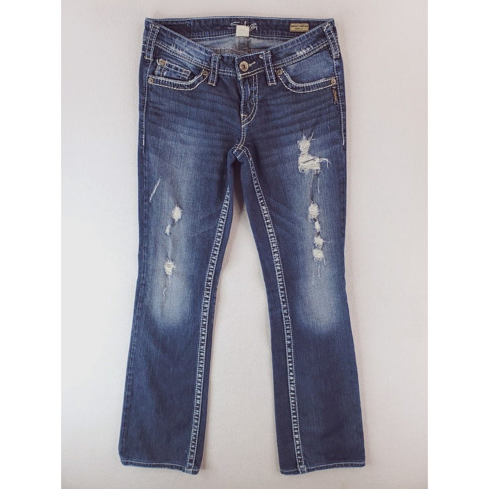 Silver Jeans Womens 28 Blue Berkley Surplus Bootcut Thick Stitch Western Y2K